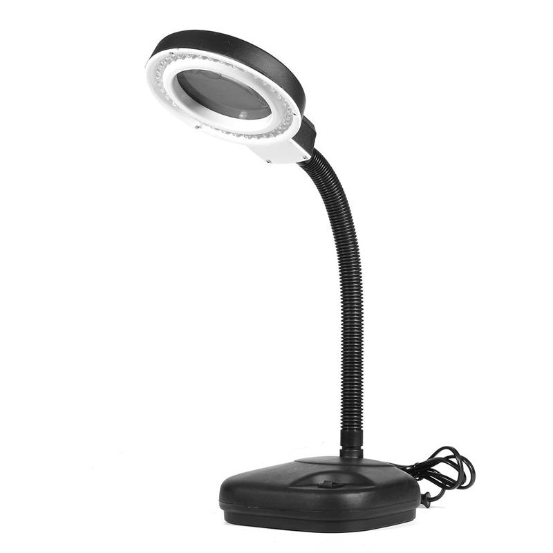 40 LED Lighting Desktop Table Desk Flexible Magnifying Lamp 5X-10X Magnifier