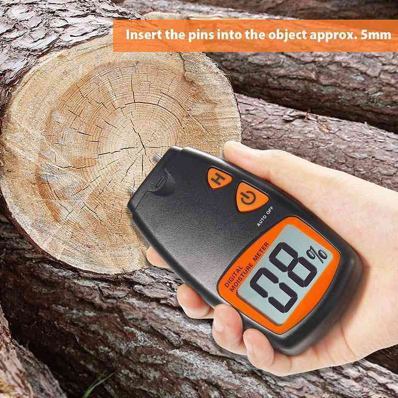 Wood Moisture Meter,Digital Portable Firewood Wall Paper Water Moisture Tester