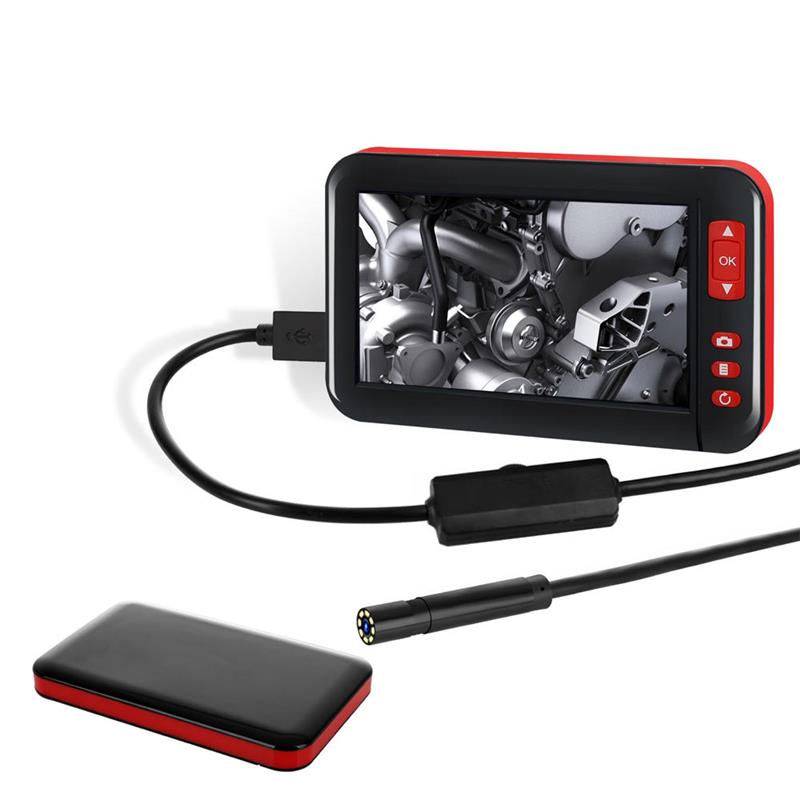 4.3 inch Color Screen HD 1080P Digital Borescope 8MM Camera Diameter Built-in Rechargeable Lithium Battery