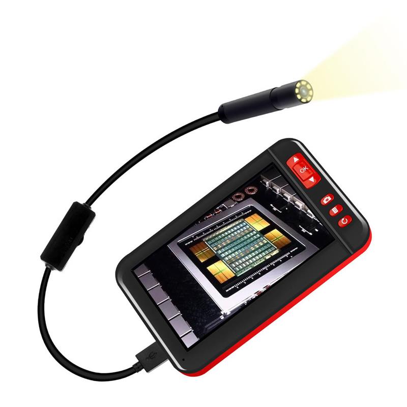 4.3 inch Color Screen HD 1080P Digital Borescope 8MM Camera Diameter Built-in Rechargeable Lithium Battery