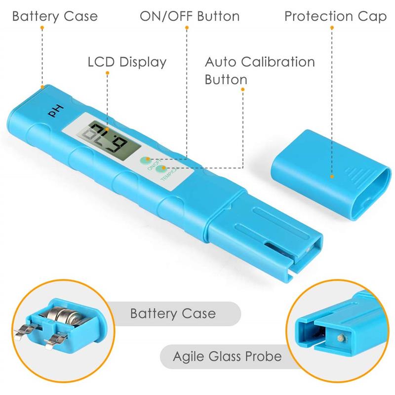 Digital PH Meter, 0.01 PH High Accuracy Water Quality Tester with 0-14 PH Measurement Range