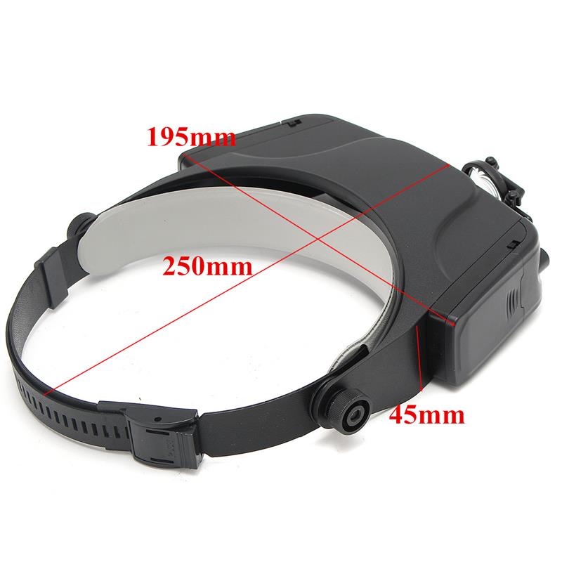 Head Wearing Repairing Magnifier Head Band Loupe Magnifying Glass with LED Light