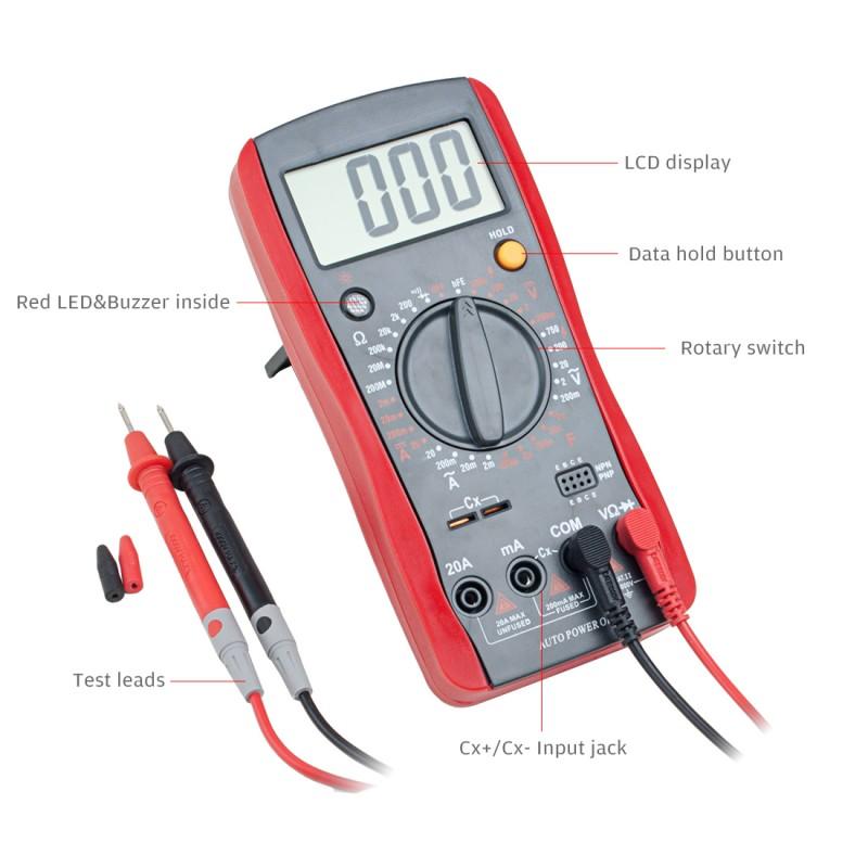 Digital Multimeter Voltmeter Ammeter Capacitance Tester 30 Range