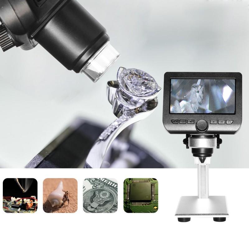 WIFI 2MP 4.3inch LCD Microscope Support IOS Android System Built-in Rechargeable Battery