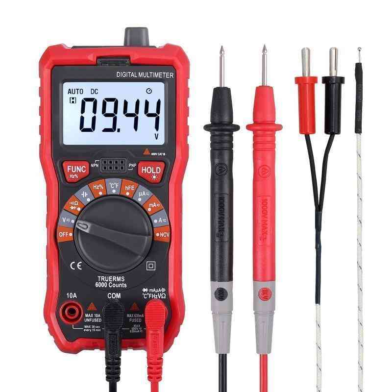 Digital Multimeter 6000 Counts True RMS Auto Ranging NCV AC/DC Voltage Current Resistance Multi-Tester