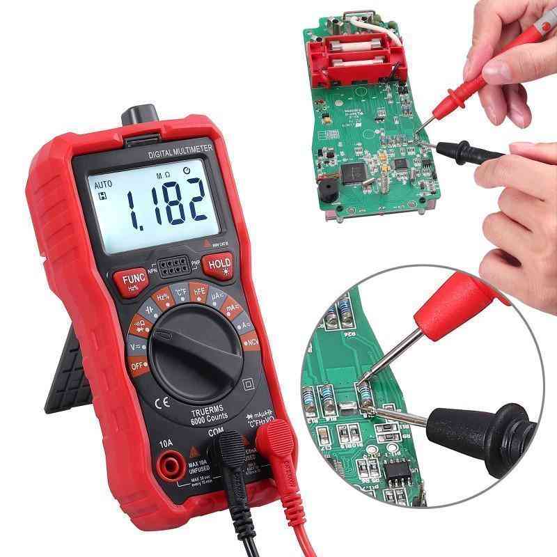 Digital Multimeter 6000 Counts True RMS Auto Ranging NCV AC/DC Voltage Current Resistance Multi-Tester