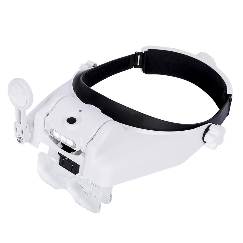 USB Rechargeable Magnifier Headband Magnifier With Illumination 3 LED Magnifier Lam