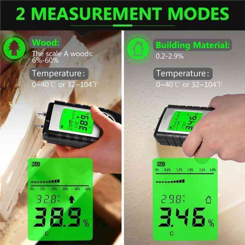 Wood Moisture Meter - Digital Moisture Detector Moisture Tester