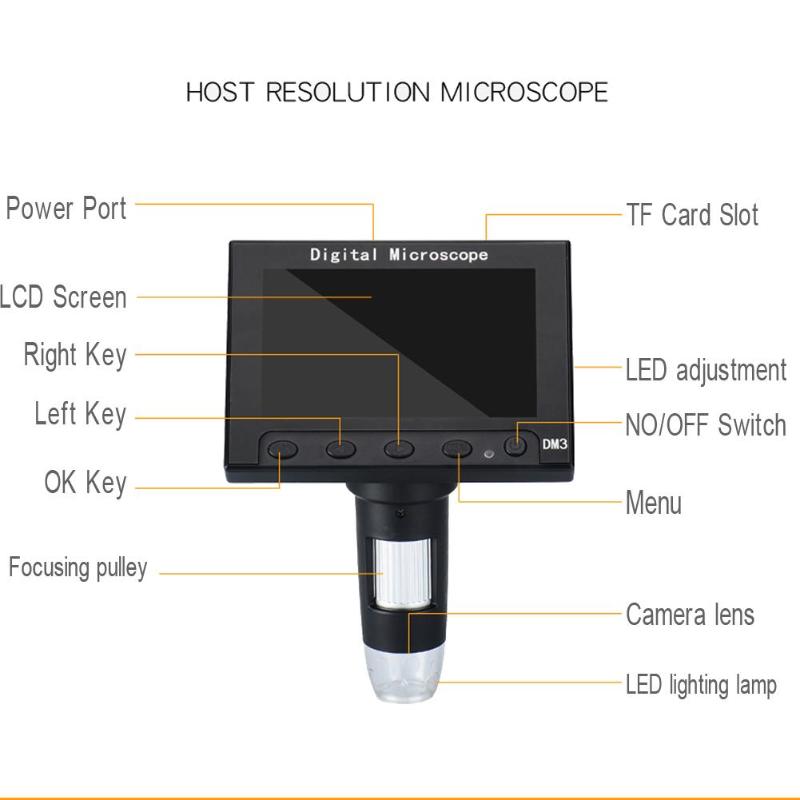 1000X USB 4.3 inch Electronic Microscope LCD Digital Video Microscope Camera