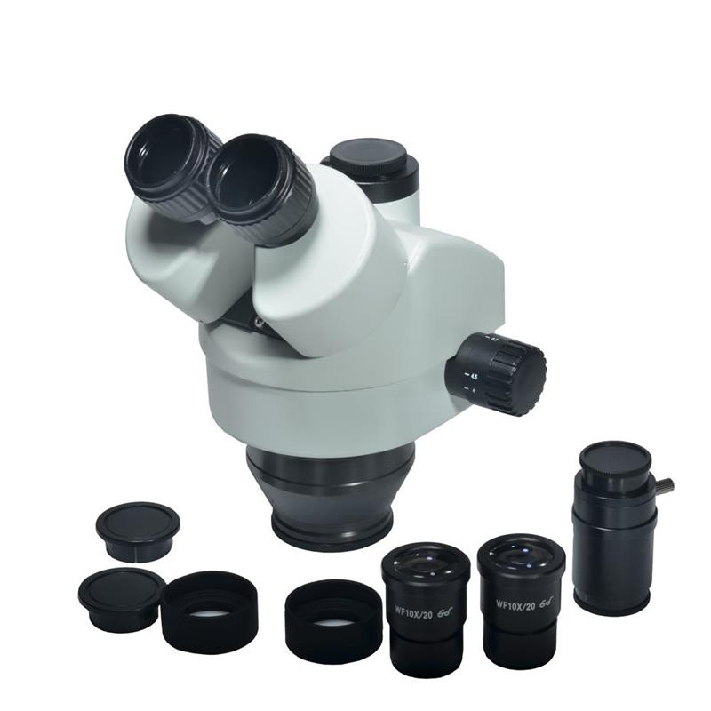 7X-45X Trinocular Zoom Stereo Microscope Head Industrial Microscope WF10X 20mm Eyepiece Lens