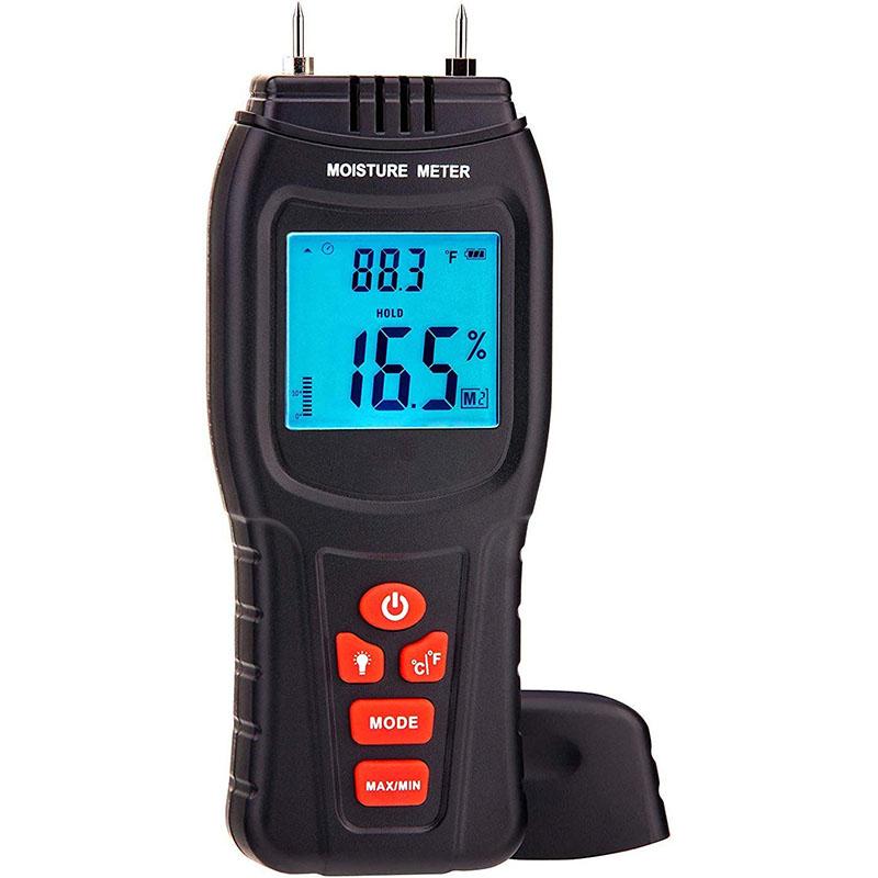 Digital Moisture Meter - Water Leak Detector and for Wood & Building Materials