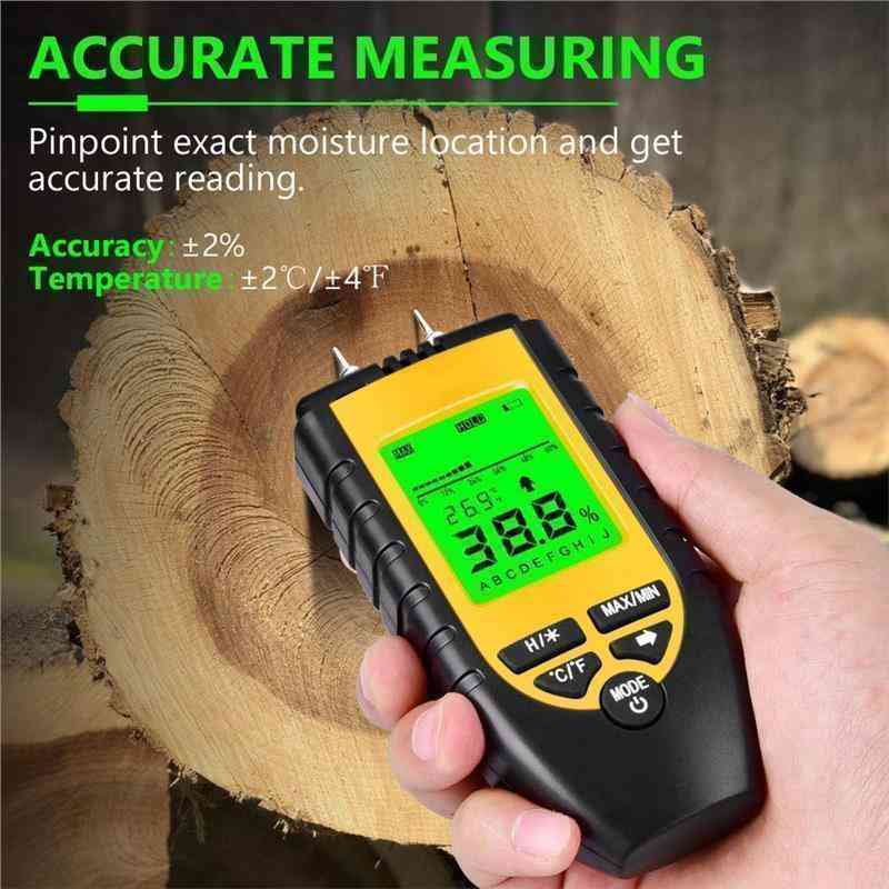 Wood Moisture Meter - Digital Moisture Detector Moisture Tester - (Yellow)