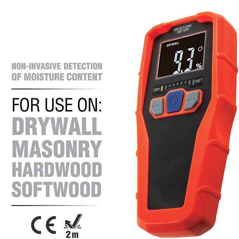 Pinless Moisture Meter for Non-Destructive Moisture Detection in Drywall, Wood, and Masonry