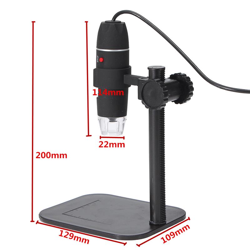 5MP 8 LED USB Digital Camera Microscope Magnifier Lift Stand 1X-500X 5V DC Video