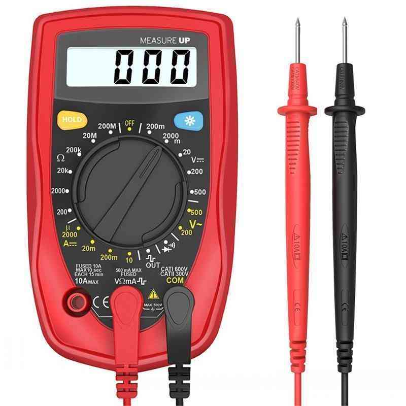 Digital Multimeters , Electronic Amp Volt Ohm Voltage Meter Multimeter with Diode and Continuity Test Tester(Red)