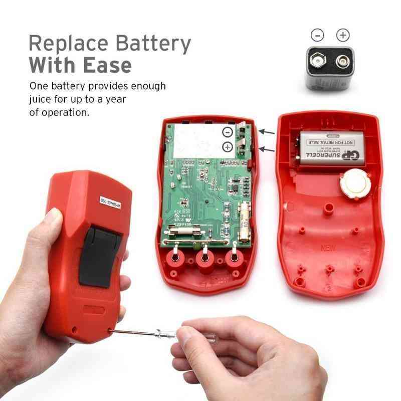 Digital Multimeters , Electronic Amp Volt Ohm Voltage Meter Multimeter with Diode and Continuity Test Tester(Red)