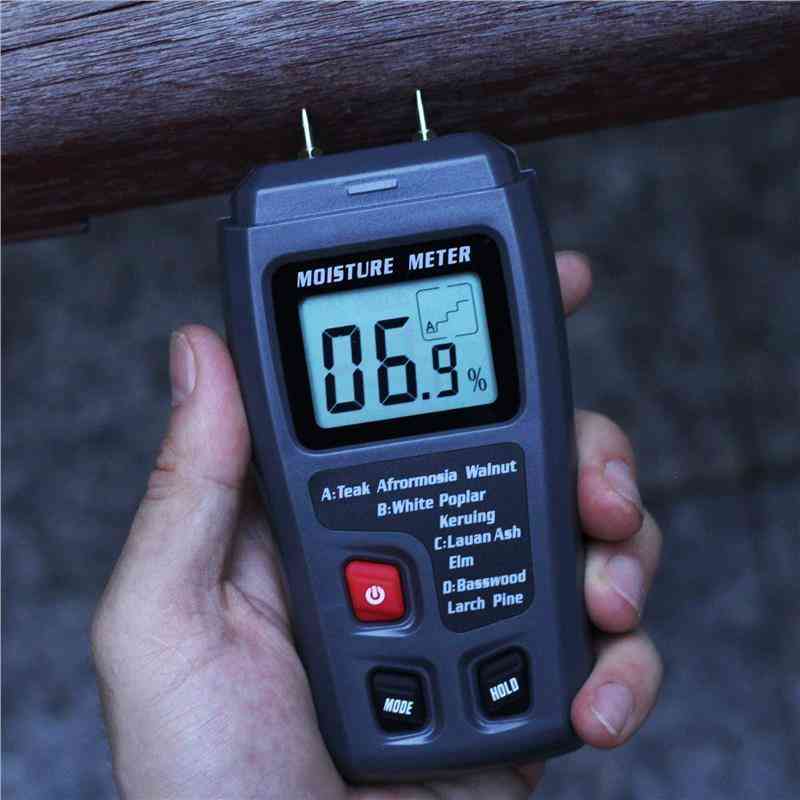 Digital Wood Moisture Meter Handheld 2 Pins Timber Lumber Damp Humidity Detector Tester