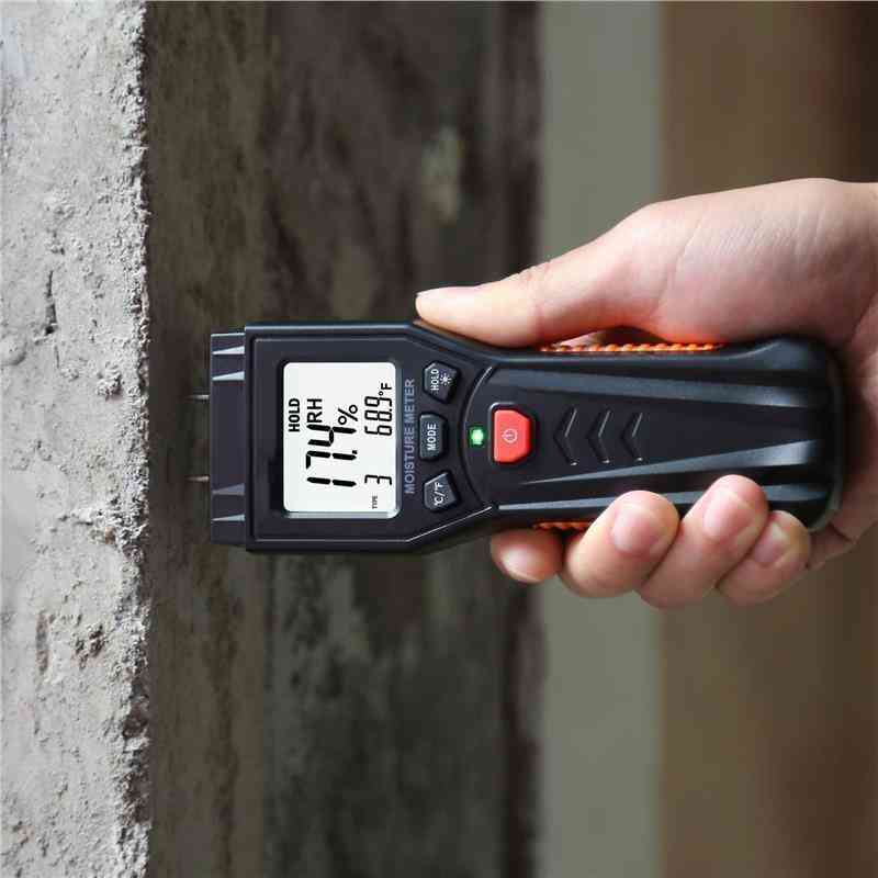 Moisture Meter, Digital Damp Meter Detector with 7 Modes, Backlit LCD Display